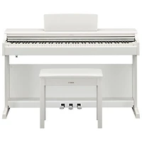 Yamaha ARIUS Standard 88-Key Weighted Hammer Action Digital Piano w/ Stand, Bench & 3 Pedals (YDP165)- White