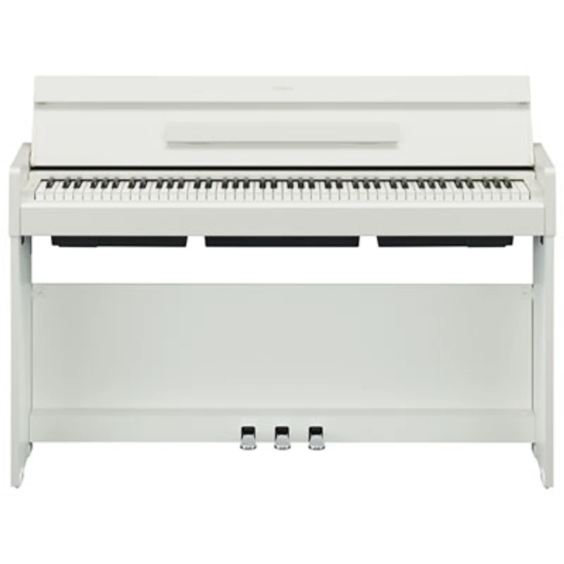 Yamaha ARIUS Slim 88-Key Weighted Action Digital Piano with Stand & 3 Pedals (YDPS35) - White