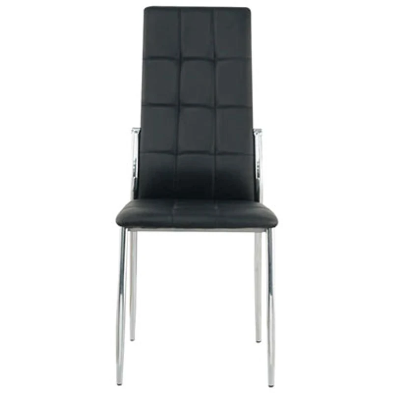 Orion Contemporary Fabric Dining Chair - Set of 4 - Black/Silver