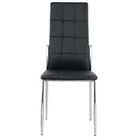 Orion Contemporary Fabric Dining Chair - Set of 4 - Black/Silver