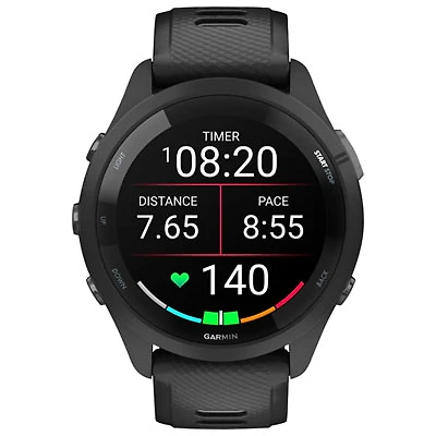 Garmin Forerunner 265 46mm Bluetooth Running Smartwatch - Black/Powder Grey