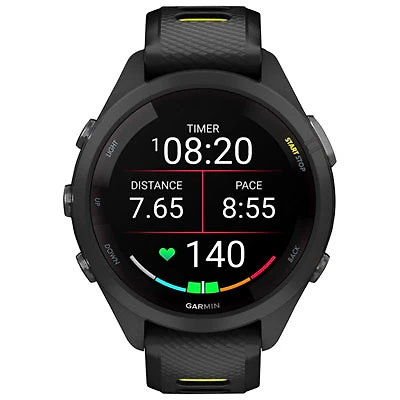 Garmin Forerunner 265S 42mm Bluetooth Running Smartwatch - Black/Amp Yellow