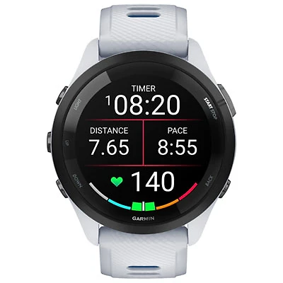 Garmin Forerunner 265 46mm Bluetooth Running Smartwatch - Whitestone/Tidal Blue