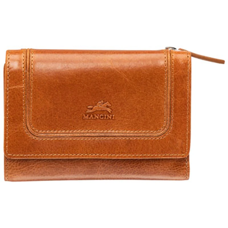 Mancini South Beach RFID Genuine Leather Tri-fold Medium Wallet