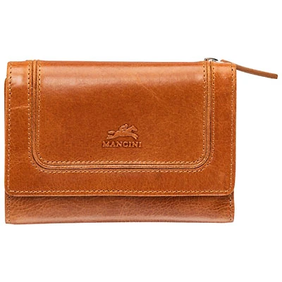 Mancini South Beach RFID Genuine Leather Tri-fold Medium Wallet