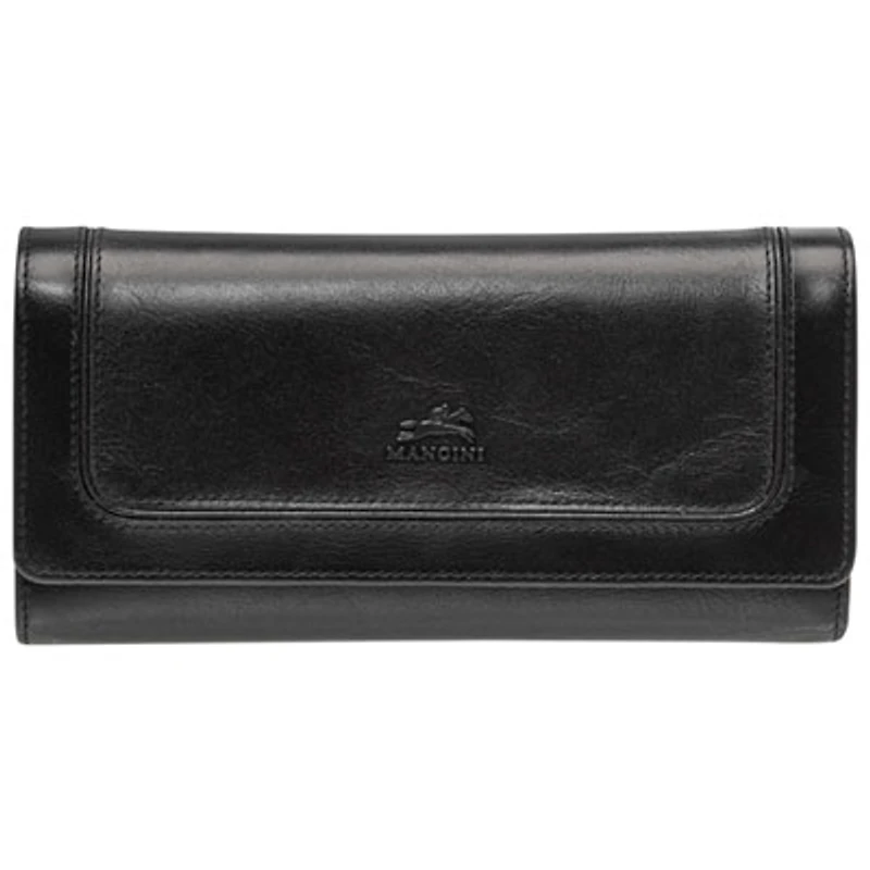 Mancini South Beach RFID Genuine Leather Quad-Fold Wallet