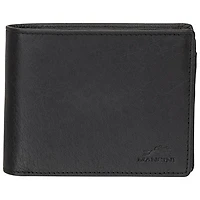 Mancini Buffalo RFID Genuine Leather Bi-fold Center Wing Wallet