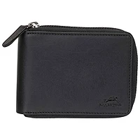 Mancini Buffalo RFID Genuine Leather Zippered Wallet Wallet - Black