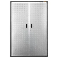 Gladiator Heavy Duty Welded Steel Office Storage Cabinet (GAJG48KDYG) - Silver Tread