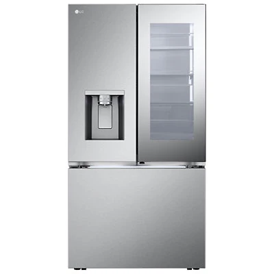 LG 36" 26 cu. ft. Smart Mirror InstaView Counter-Depth MAX French Door Refrigerator w/ Ice Dispenser - Stainless