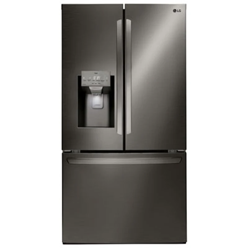 LG 36" 27.7 Cu. Ft. French Door Refrigerator w/ Water & Ice Dispenser (LRFS28XBD) - Black Stainless Steel