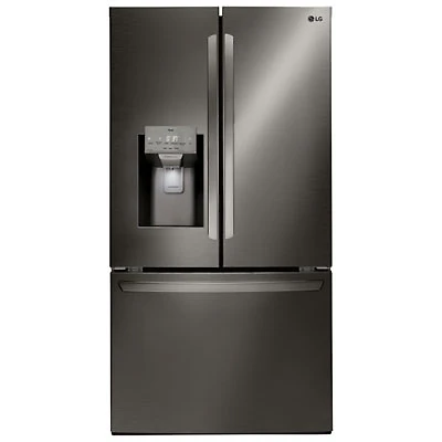 LG 36" 27.7 Cu. Ft. French Door Refrigerator w/ Water & Ice Dispenser (LRFS28XBD) - Black Stainless Steel
