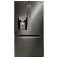LG 36" 27.7 Cu. Ft. French Door Refrigerator w/ Water & Ice Dispenser (LRFS28XBD) - Black Stainless Steel