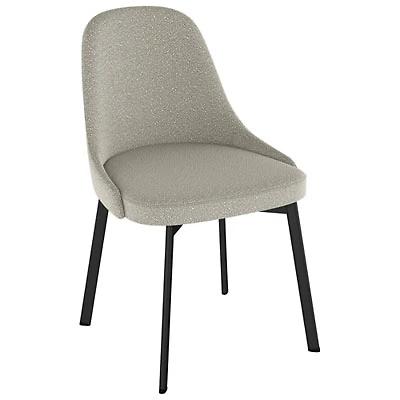 Harper Contemporary Polyester Dining Chair - Beige Grey Bouclé/Black