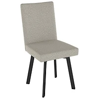 Elmira Contemporary Polyester Dining Chair - Beige Grey Bouclé/Black