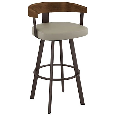 Lars Contemporary Bar Height Barstool - Greige/Light Brown/Dark Brown