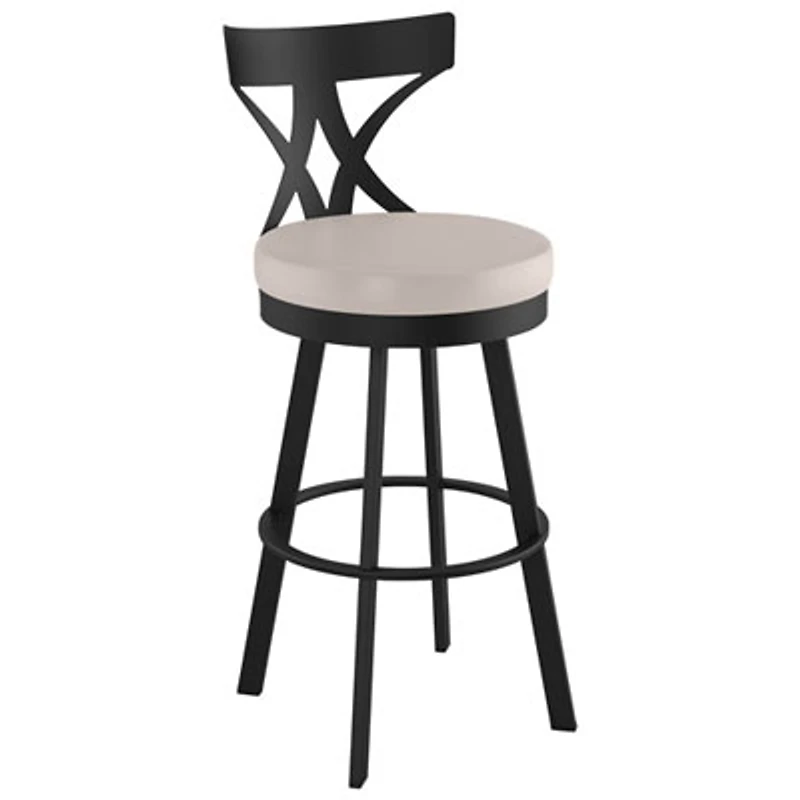 Washington Modern Bar Height Barstool - Cream/Black