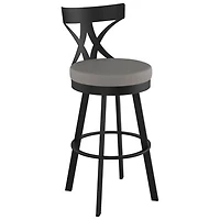 Washington Modern Bar Height Barstool - Taupe Grey/Black