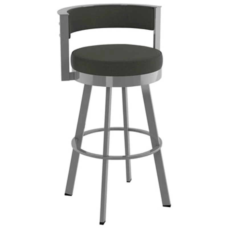 Browser Contemporary Counter Height Barstool - Charcoal Grey/Metallic Grey