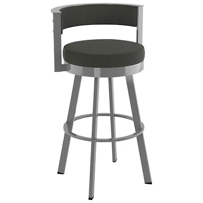 Browser Contemporary Counter Height Barstool - Charcoal Grey/Metallic Grey