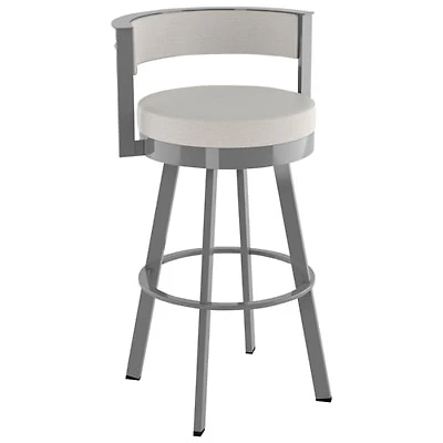 Browser Contemporary Counter Height Barstool - Light Grey/Metallic Grey