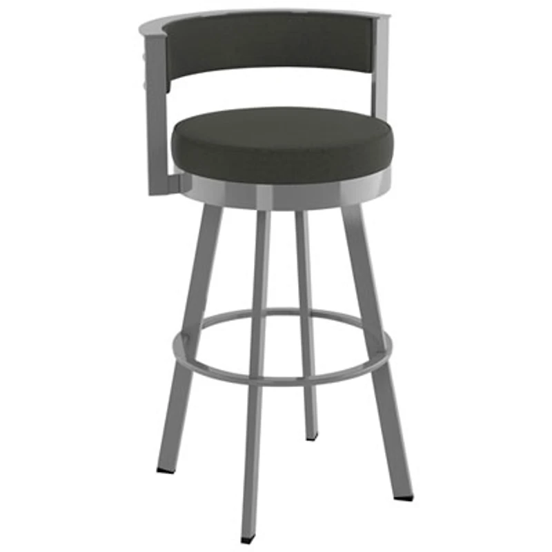Browser Contemporary Bar Height Barstool - Charcoal Grey/Metallic Grey