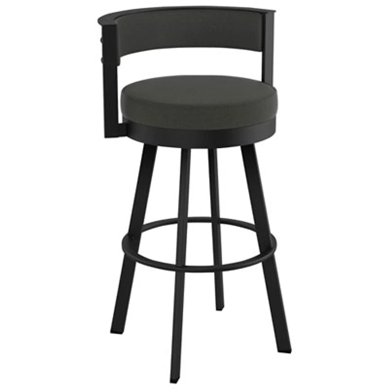Browser Contemporary Bar Height Barstool - Charcoal Grey/Black