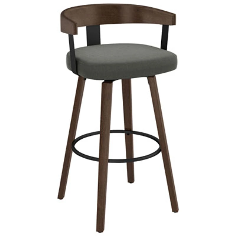 Cohen Contemporary Counter Height Barstool - Charcoal Grey/Brown