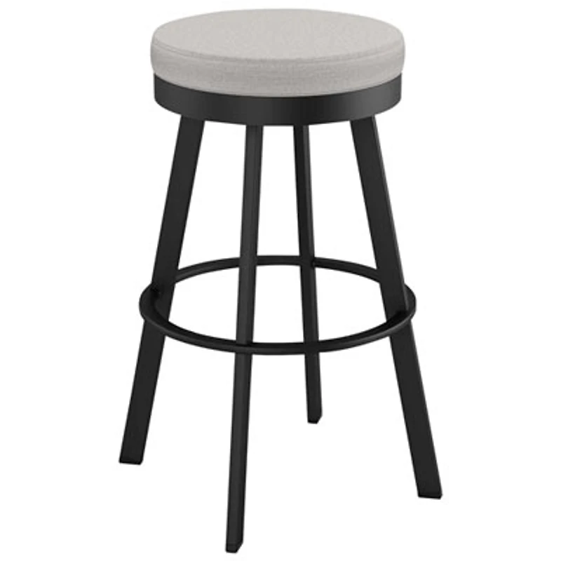 Swice Modern Polyester Bar Height Barstool - Grey Woven/Black
