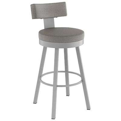 Morgan Contemporary Polyester Counter Height Barstool - Silver Grey/Shiny Grey