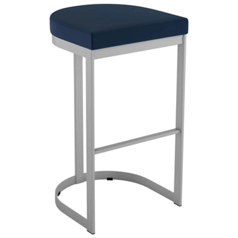 Lester Contemporary Counter Height Barstool - Blue/Shiny Grey