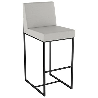Derry Traditional Counter Height Barstool - Grey Woven/Black