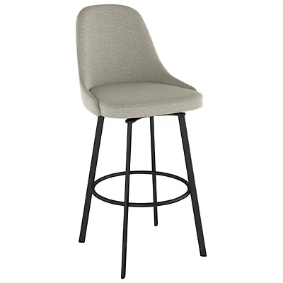 Harper Contemporary Polyester Bar Height Barstool - Beige Grey Boucle/Black