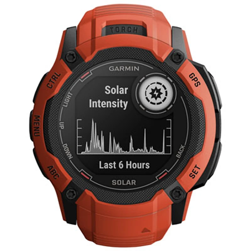 Garmin Instinct 2X Solar 53mm Bluetooth Mutlisport Smartwatch - Flame Red