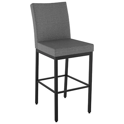 Perry Traditional Bar Height Barstool - Grey Woven/Black