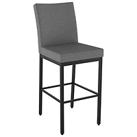 Perry Traditional Bar Height Barstool - Grey Woven/Black