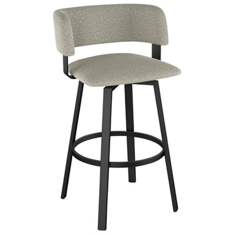 Stinson Contemporary Counter Height Barstool - Beige Grey Boucle/Black
