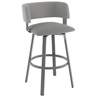 Stinson Contemporary Bar Height Barstool - Grey/Metallic Grey