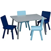 Delta Children 5-Piece Kids Table and Chair Set - Grey/Blue