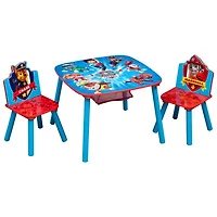 PAW Patrol 3-Piece Kids Table & Chair Set with Storage - Blue