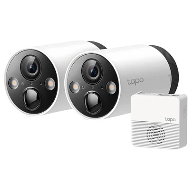 TP-Link Tapo C420S2 Wire-Free Outdoor Security System with 2 2K QHD Cameras - White
