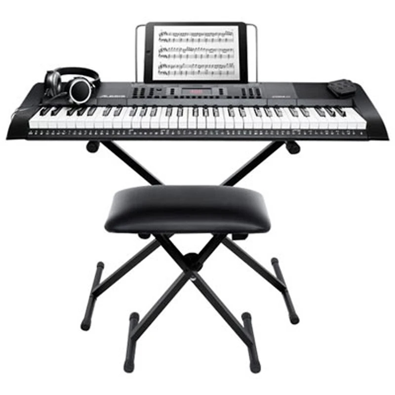 Open Box - Alesis CODA 61-Key Electric Keyboard with Stand, Bench, Headphones & Sustain Pedal - Black - Only at Best Buy