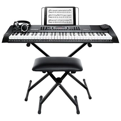 Open Box - Alesis CODA 61-Key Electric Keyboard with Stand, Bench, Headphones & Sustain Pedal - Black - Only at Best Buy