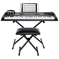 Open Box - Alesis CODA 61-Key Electric Keyboard with Stand, Bench, Headphones & Sustain Pedal - Black - Only at Best Buy