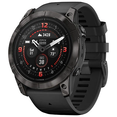 Garmin epix Pro (Gen 2) Sapphire Edition 51mm Bluetooth Active Smartwatch - Medium/Large - Black