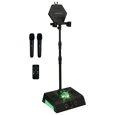 Singsation Center Stage All-In-One Karaoke Party System with 2 Wireless Microphone (SPKAW740M2) - Black - Only at Best Buy