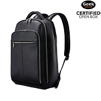 Open Box - Samsonite Classic Leather 15.6" Laptop Commuter Backpack - Black