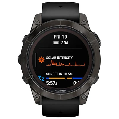 Garmin fēnix 7 Pro Sapphire Solar 47mm Bluetooth Multisport Smartwatch - Carbon Grey/Black