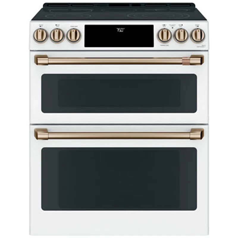 Open Box - Café 30" Double Oven Slide-In Electric Range (CCES750P4MW2) - Matte White - Perfect Condition