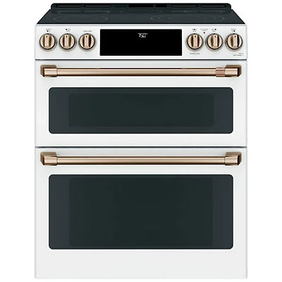 Open Box - Café 30" Double Oven Slide-In Electric Range (CCES750P4MW2) - Matte White - Perfect Condition